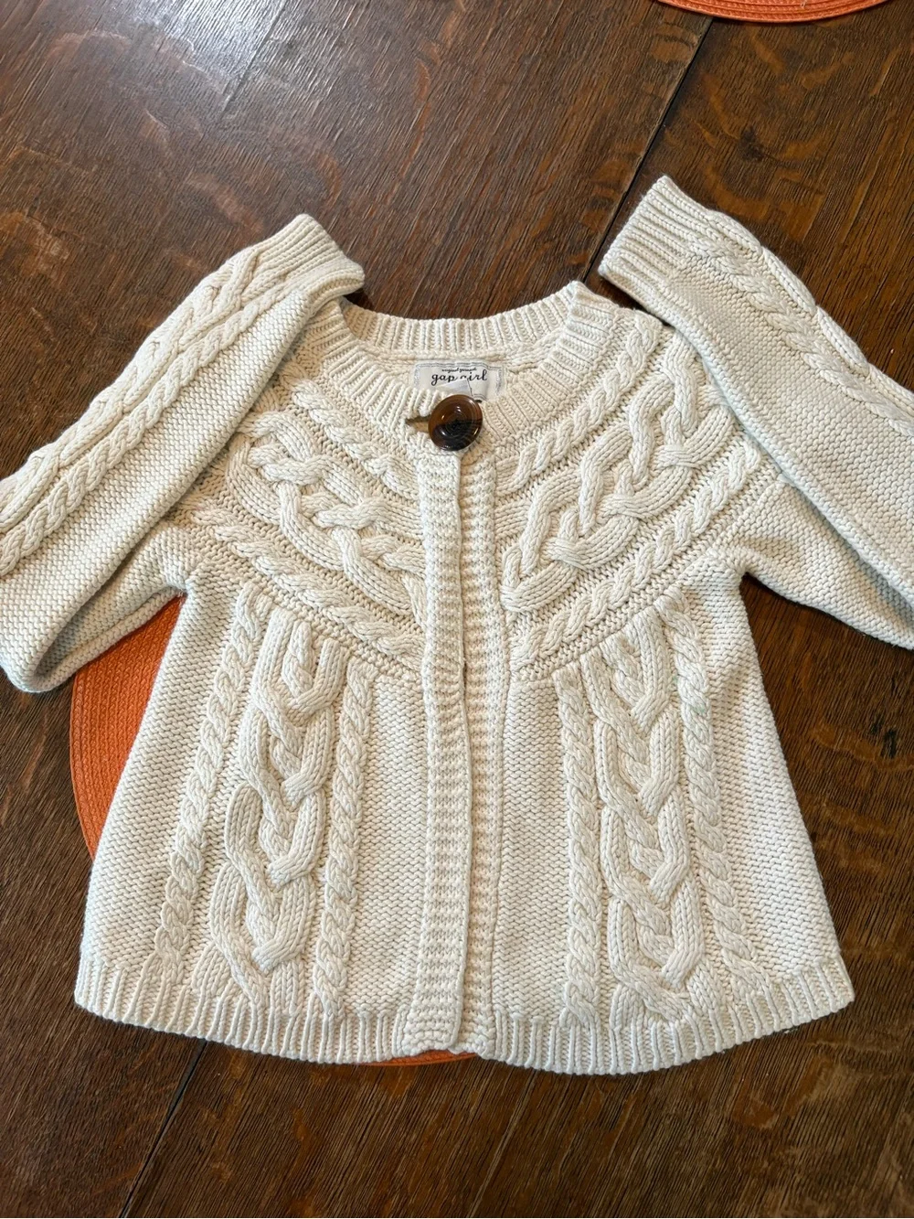 Vintage “Gap Girls” cable knit cardigan. Size medium.